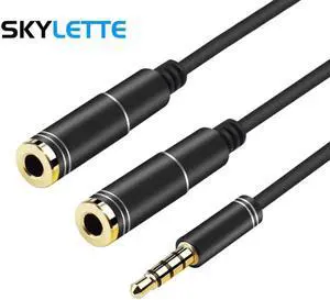 1Pcs Headphone Splitter Couple Sharing Music Aux Cable Male to Female 1 to 2 Jack 3.5mm TPE Adapter for iPhone Samsung Tablet