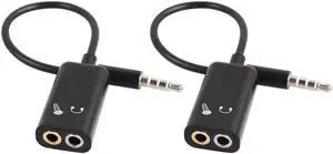2pcs/lot Stereo 3.5mm Splitter Audio Male to Earphone Headset+Microphone Adapter Aux Wiring Splitters connector for speaker