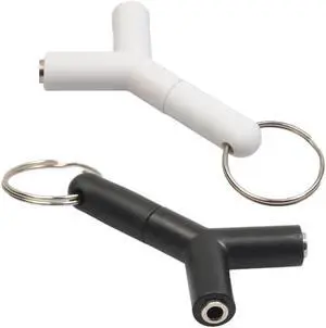 2Pcs 3.5mm Male to 2 Female Stereo Audio Headphone Earphone Splitter Adapter Black & White Ideal for sharing music with friends