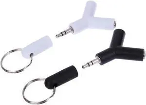 2Pcs Double Jack Adapter 3.5mm Male to 2Female Stereo Audio Headphone Earphone Splitter Adapter for Samsumg for iPhone MP3 New