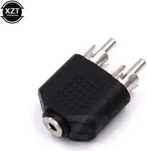 1Pcs 3.5mm AUX Female to 2 RCA Male Audio Stereo Jack Headphones Adapter Splitter Connector Universal Jack Headphones Adapter