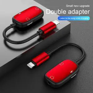 1Pcs 3 in 1 Audio Adapter charging Earphone Cable For iPhone XS X 7 8 plus Aux Jack headset For 8 Pin 3.5 mm To Headphone splitter