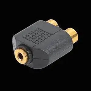 1Pcs 3.5mm 1/8" Stereo female jack to 2 dual RCA female Y Splitter Audio adapter