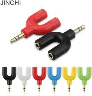 1Pcs JINCHI Headset adapter cable computer cord couple one point two 3.5mm audio adapter 1/2 splitter