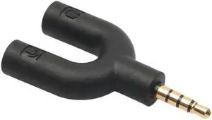 1Pcs Male to 2 Female Headset Mic TRRS Y Splitter Adapter Portable 3.5mm Stereo Audio