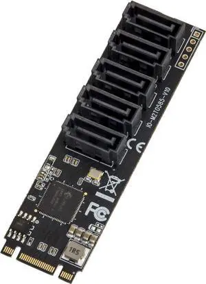5 Port Non-RAID SATA III 6GB/s M.2 B+M Key Adapter Card for Desktop PC Support SSD and HDD. JMB585 Chipset