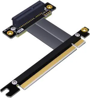 PCIe 3.0 X4 X8 Riser Extender for Gigabit Network Card Industrial SSD Pci-e 3.0 X4 X8 to X16 Extension PCI-Express 3.0 Cable (25cm,R32SF)