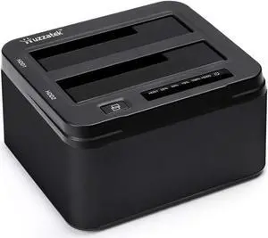 USB 3.0 to SATA III Dual Bay External Hard Drive Docking Station for 2.5 or 3.5in HDD Duplicator Clone Function