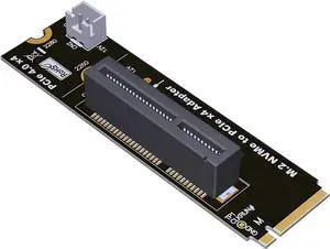 NVMe M2 Key-M to PCI-e 4.0 4X 1X Slot Riser Card with 4 Pin MOLEX Power Cable M.2 2260 2280 SSD Port to PCIE Adapter Converter Multiplier for BTC Miner Mining (R42A)
