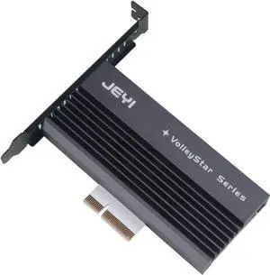 VolleyStar-PRO Black Heat Sink Heatsink M.2 NVMe SSD NGFF to PCIE X4 Adapter MKey Port Card PCI-E 3.0 x4 Full Speed RGB LED (Black)