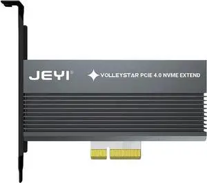 VolleyStar-PRO Black Heat Sink Heatsink M.2 NVMe SSD NGFF to PCIE X4 Adapter MKey Port Card PCI-E 3.0 x4 Full Speed RGB LED (Grey)