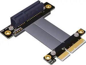 PCIe 3.0 x4 Extension Cable 32G/BPS PCI Express 4X Graphic SSD RAID Extender Conversion Riser Card Vertical 270 R22SR (15CM)