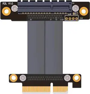 PCIe 3.0 x4 Extension Cable 32G/BPS PCI Express 4X Graphic SSD RAID Extender Conversion Riser Card Vertical 90 R22SL(10CM) PCIe 3.0 x4 Extension Cable 32G/BPS PCI Express 4X Graphic SSD RAID Extender Conversion Riser Card Vertical 90 R22SL(10CM)