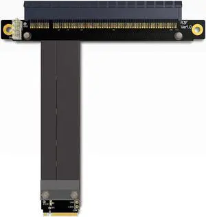 PCI-E 3.0 Riser Card 32G/BPS M.2 NGFF NVMe to PCIe X16 Extension Cable SATA Power Cable Support M.2 PCIE X4 Full Speed Channel for BTC Mining M2 2230 2242 2260 2280 (R43SL 45CM)