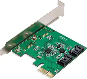 2 Port PCI-E 2.0 x1 SATA III 6Gbps RAID Controller Card with HyperDuo ASMedia ASM1061R with Low Profile Bracket SI-PEX40089