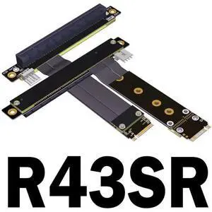 PCI-E 3.0 Riser Card 32G/BPS M.2 NGFF NVMe to PCIe X16 Extension Cable SATA Power Cable Support M.2 PCIE X4 Full Speed Channel for BTC Mining M2 2230 2242 2260 2280 (R43SF 25CM)
