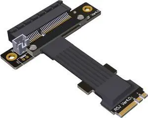 PCI-e 4.0 M.2 WiFi A.E Key A+E to PCI-e x1/ x4/ x16 Slot Riser Extender Adapter Card Ribbon Gen4.0 PCIE Cable Wireless Network Card 8G/BPS (25cm,Pcie4.0 4X R52JF)