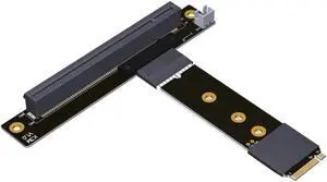M.2 NGFF NVMe to PCIE x16 Extension Cable 64G/BPS for STX Motherboard Graphics Card M.2(Ultra SSD, M-Key) NVMe Slot Extension (15cm,K43SM)