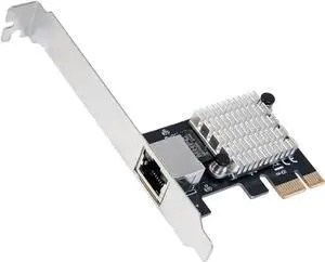 2.5 Gigabit Ethernet PCI Express PCI-E Network Interface Card 10/100/1000/25000 Mbps RJ45 LAN Intel I225 Chipset, Black (SY-PEX24076)