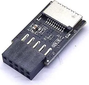 USB2.0 9Pin to USB-C A-Key Front Connector USB3.2 Type-E Interface for Motherboard USB 2.0 Extender Converter