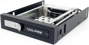 2.5 inch Floppy Disk Drive Tray Single/Double Bay Disk Drive SATA 6Gbps for HDD/SSD Hard Disk Enclosure Extraction Box (Single Bay)