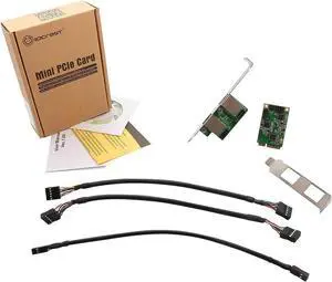 I/O Crest SI-MPE24046 2-Port Gigabit Mini PCI-e Ethernet Network Interface Card