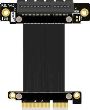 PCIe 4X to 4X Riser Cable GEN4 PCI-Express 4.0 X4 Extension Cable 90/180 Degree GPU Riser Vertical Mount for USB Adapter Network Card Capture Card Bitcoin Miner (15CM,R22SL)
