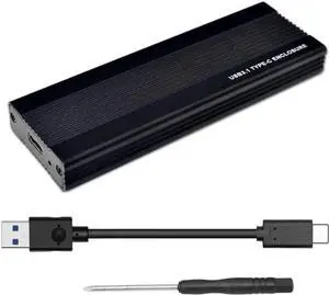 3TB NVME SSD Enclosure PCI-E M.2 to USB 3.1 Type-C Adapter Hard Drive Disk External Box USB C 10Gbps RTL9210 M2 M Key PCIE HDD Case for 2242 2260 2280 (Black C to A)