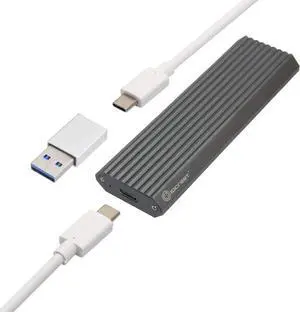 USB-C 3.1 M.2 M-Key PCI-E NVMe Based SSD External Aluminum Enclosure Adapter Supports 2230/2242 / 2260/2280