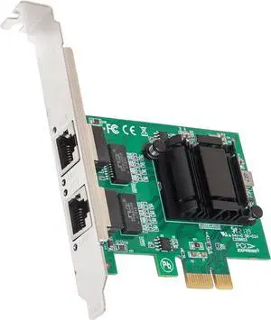 2 Port Gigabit Ethernet PCI-e x1 Network Card Intel 82571 Chipset, (SY-PEX24074)