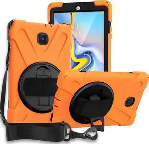Galaxy Tab A 8.0 Case, 2018/2019 T387, Shockproof Heavy Duty Full-Body Protection Shield Cover for Samsung Galaxy Tab A 8.0 SM-T387 (Orange)