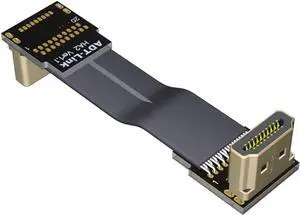 Flat Slim Angled Standard HDMI 2.0 Male/Female to HDMI 2.0 Male/Female 20 pin FFC FPC Flat Ribbon Elbow Cable 2K/144hz 4K/60Hz for HDTV AV Aerial Photography A1 (0.5m,A2-A2)