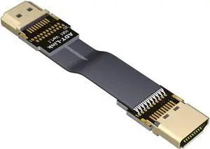 Flat Slim Angled Standard HDMI 2.0 Male/Female to HDMI 2.0 Male/Female 20 pin FFC FPC Flat Ribbon Elbow Cable 2K/144hz 4K/60Hz for HDTV AV Aerial Photography A1 (1.8m,A1-A1)