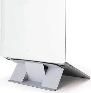 MOFT Invisible Compact Laptop Stand, Adhesive and Reusable, Mini Version, 25° Adjustable Angle, Compatible with Laptops Up to 15.6\u201d (Silver)