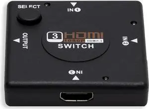Compact 3 Port HDMI 1.3 Switch Hub Box, HDCP 1.2 Protocol Compliant