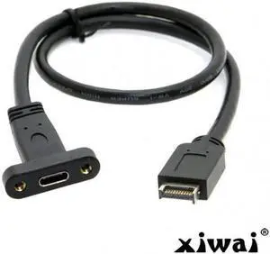 USB 3.1 to USB-C Type-C Female Extension Cable 40cm with Panel Mount Screw