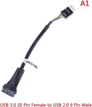 USB 3.0 20 Pin Female Motherboard Header To Usb 2.0 9 Pin Male Adapter Converter Cable For Computer PC Adapter Cord