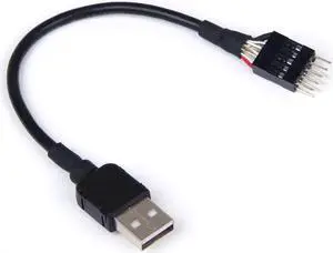 USB A male to 9pin male PC motherboard internal data extension cable 7.87"