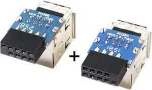 2pcs 9Pin/10Pin Motherboard Female Header to Dual USB 2.0 Female Adapter Vertical Type