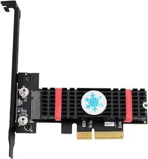 M.2 PCIe Adapter M Key M.2 NVMe SSD to PCI-e 3.0 x4 Host Controller Expansion Card with Low Profile Bracket with Advanced Heat Sink Solution for 2242 2260 2280 (with Black Heatsink)