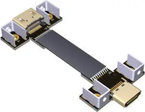 Flat Slim Angled Standard HDMI 2.0 Male/Female to HDMI 2.0 Male/Female 20 pin FFC FPC Flat Ribbon Elbow Cable 2K/144hz 4K/60Hz for HDTV AV Aerial Photography A1 (1.3m,A1T-A4T)