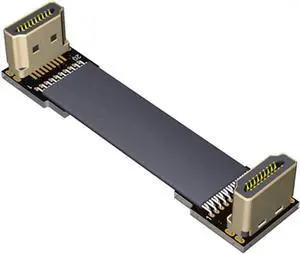 Flat Slim Angled Standard HDMI 2.0 Male/Female to HDMI 2.0 Male/Female 20 pin FFC FPC Flat Ribbon Elbow Cable 2K/144hz 4K/60Hz for HDTV AV Aerial Photography A1 (25cm,A3-A3R)