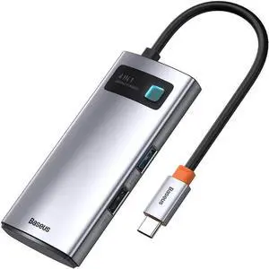 Baseus 4-in-1 USB C Hub, Type C Hub to 4K/30Hz HDMI Adapter with 100W Power Delivery, USB 3.0/2.0 Data Ports Compatible with MacBook Pro,Dell Laptop and More