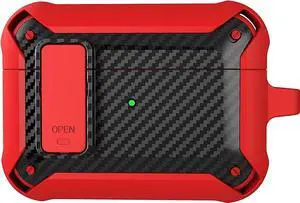 Heavy Duty Armor Case Rugged Protection for Apple AirPod 3rd Gen (Black/Red)