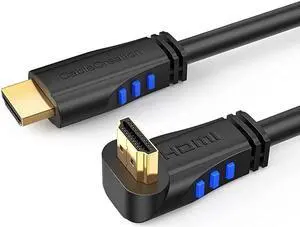 HDMI Cable, CableCreation 10 Feet Upward Angle 270 Degree 4K HDMI 2.0 Cable with Gold Plated Connector, Support 4K (60Hz) Ultra HD, 3D Video, Ethernet, Audio Return Channel, Black