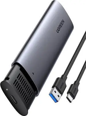 M.2 SATA NGFF SSD Enclosure Aluminum USB 3.1 Gen 2 to B-Key 5Gbps w UASP External Solid State Drive Enclosure Compatible for Samsung WD Crucial Kingston Tool Free 2280 2260 2242 2230