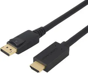 DisplayPort to HDMI Cable 6ft, CableCreation DP to HDMI Male to Male Adapter, 4K x 2K & 3D Audio/Video Converter, 1.8m/ Black