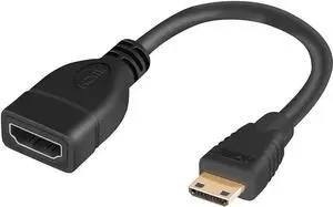Mini HDMI to HDMI Cable, CableCreation 0.5ft Mini-HDMI Male to HDMI Female Adapter, Support 1080P Full HD, 3D, for Camera, Camcorder, Graphics Card, Laptop,Tablet, HDTV ,Projector, 0.15M, Black Mini HDMI to HDMI Cable, CableCreation 0.5ft Mini-HDMI Male to HDMI Female Adapter, Support 1080P Full HD, 3D, for Camera, Camcorder, Graphics Card, Laptop,Tablet, HDTV ,Projector, 0.15M, Black