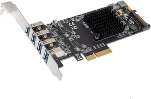 USB 3.1 Gen 2 10 Gbps 4 Port Type-A PCI-e 3.0 x4 ASMedia ASM3142 Controller,SI-PEX20233