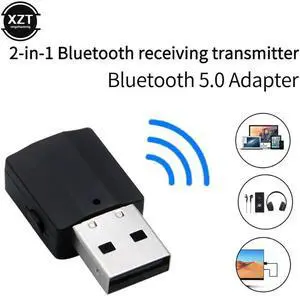 2 in1 Bluetooth 5.0 Audio Receiver Transmitter USB Wireless Adapter 3.5mm AUX Stereo For TV PC Car Laptop USB Dongle